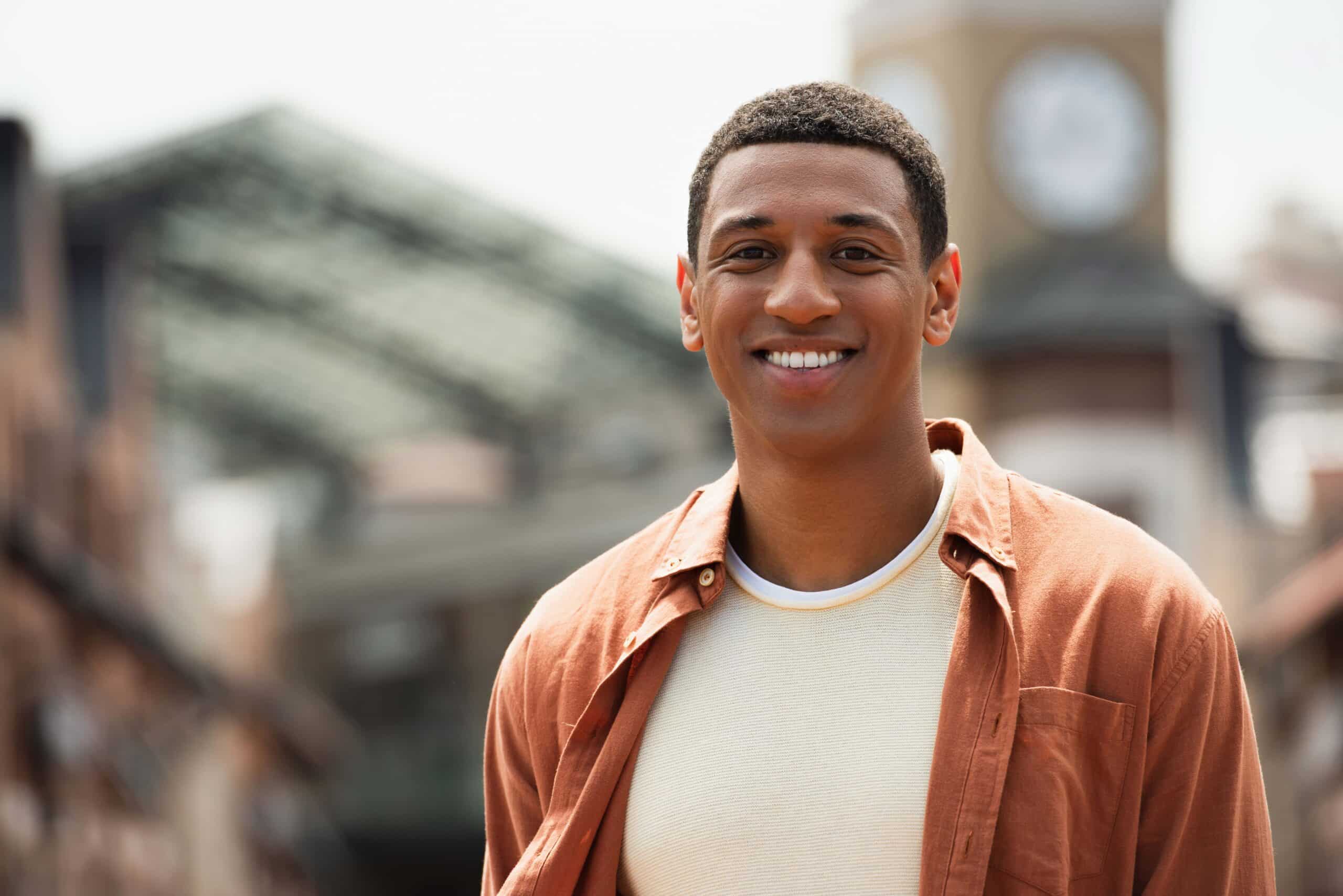 Young man smiling