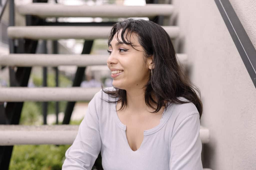 young woman who received survivor support services